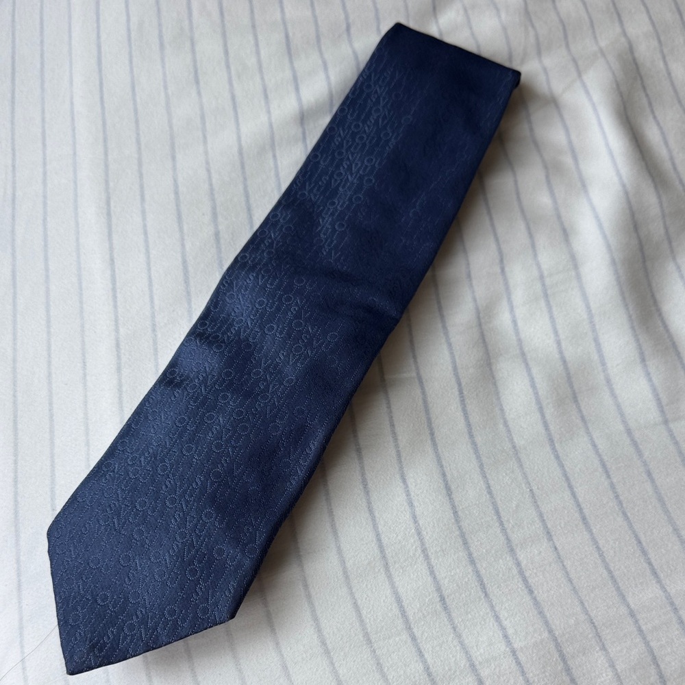 Louis Vuitton 100% Silk Blue Men's Tie made in italy